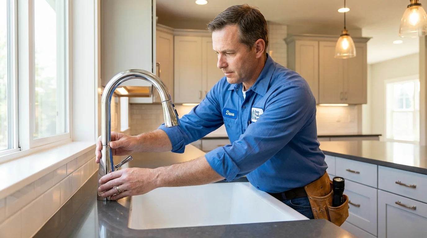 Kitchen faucet installation by Johns Plumbing LLC in Perry